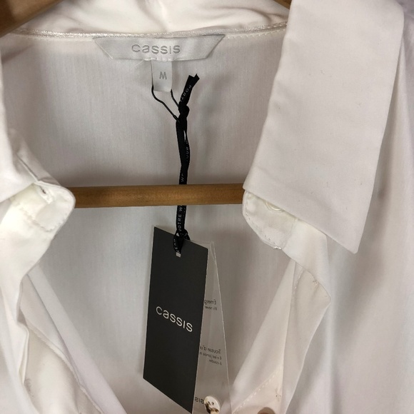 NWT White CASSIS Blouse Size Medium - Picture 2 of 5
